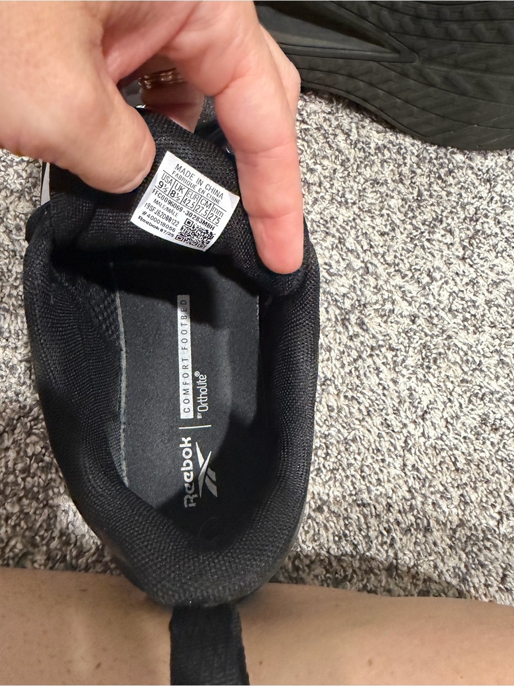 Reebok Men's Black and Silver Athletic Sneakers - Picture 5 of 5